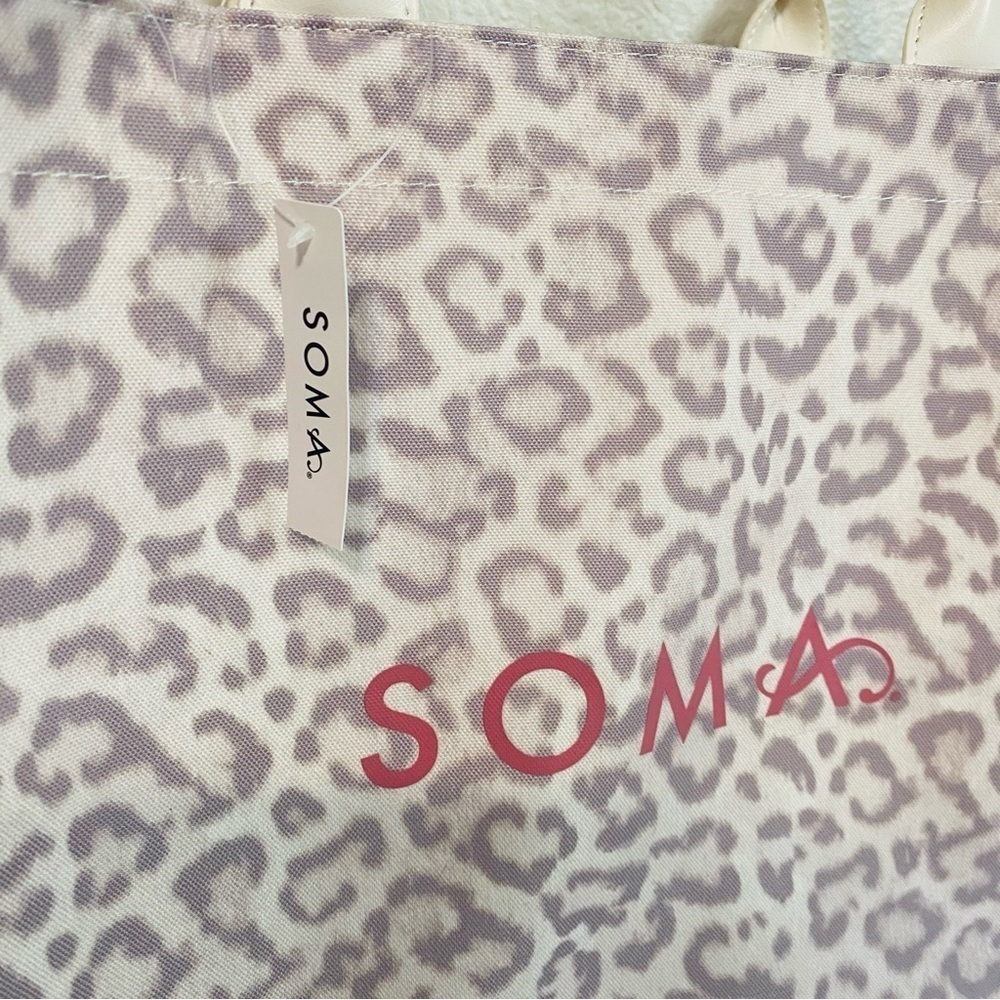 Soma Cozy Cat Canvas Tote 13” x 15” x 6” - Picture 3 of 6